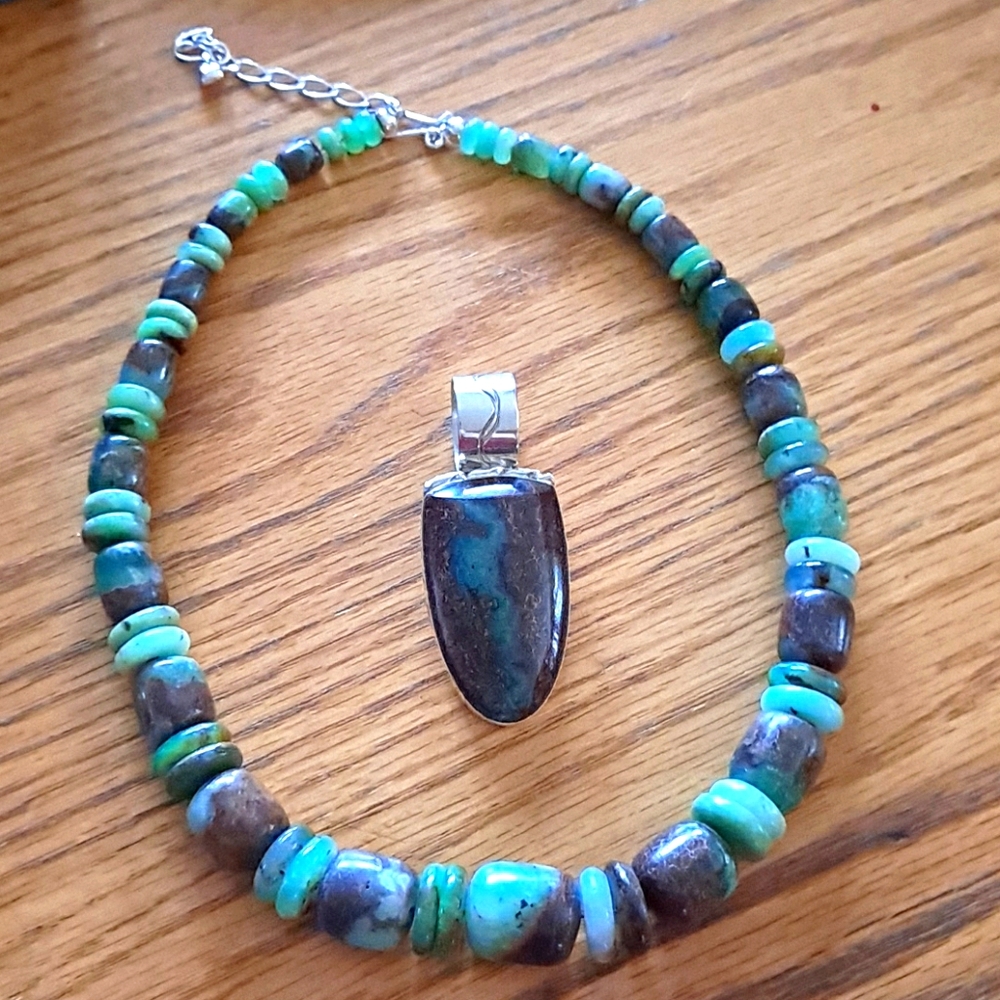 Jay King Boulder Chrysoprase Sterling Necklace
